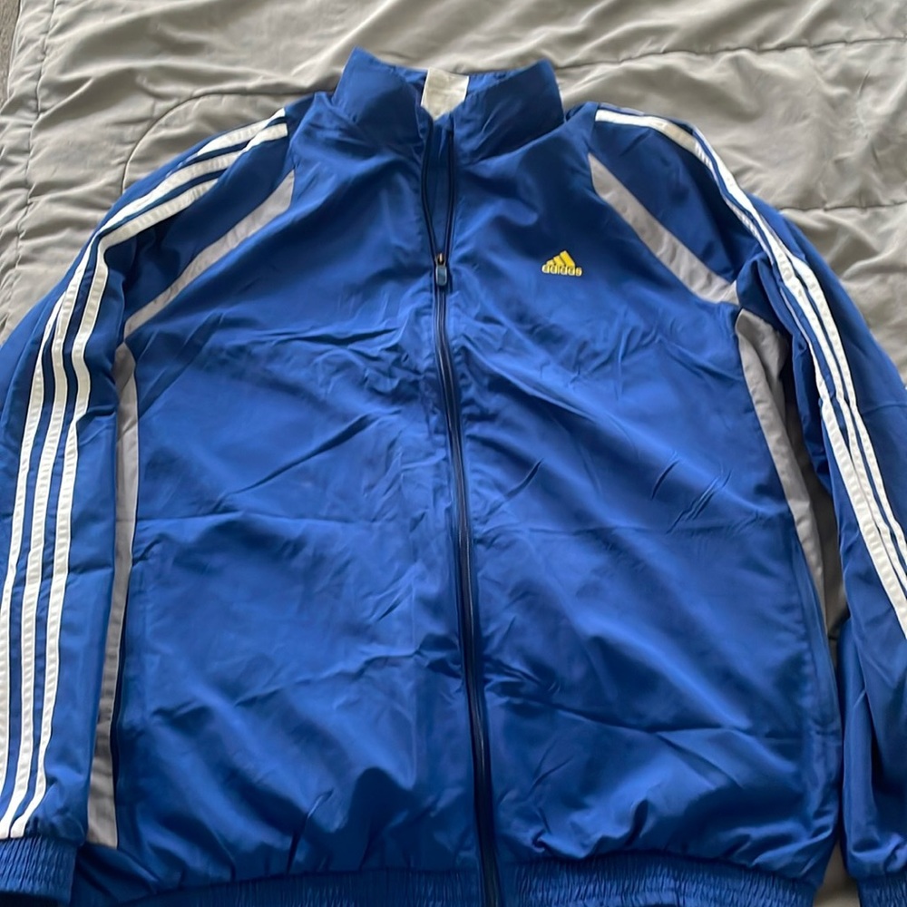 Adidas zip up windbreaker jacket